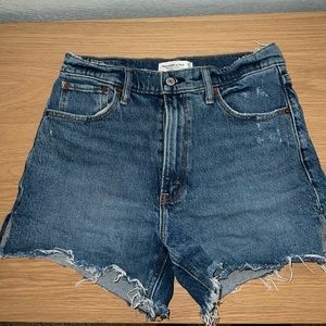 Abercrombie high rise jean shorts